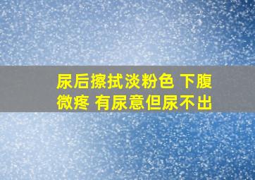 尿后擦拭淡粉色 下腹微疼 有尿意但尿不出